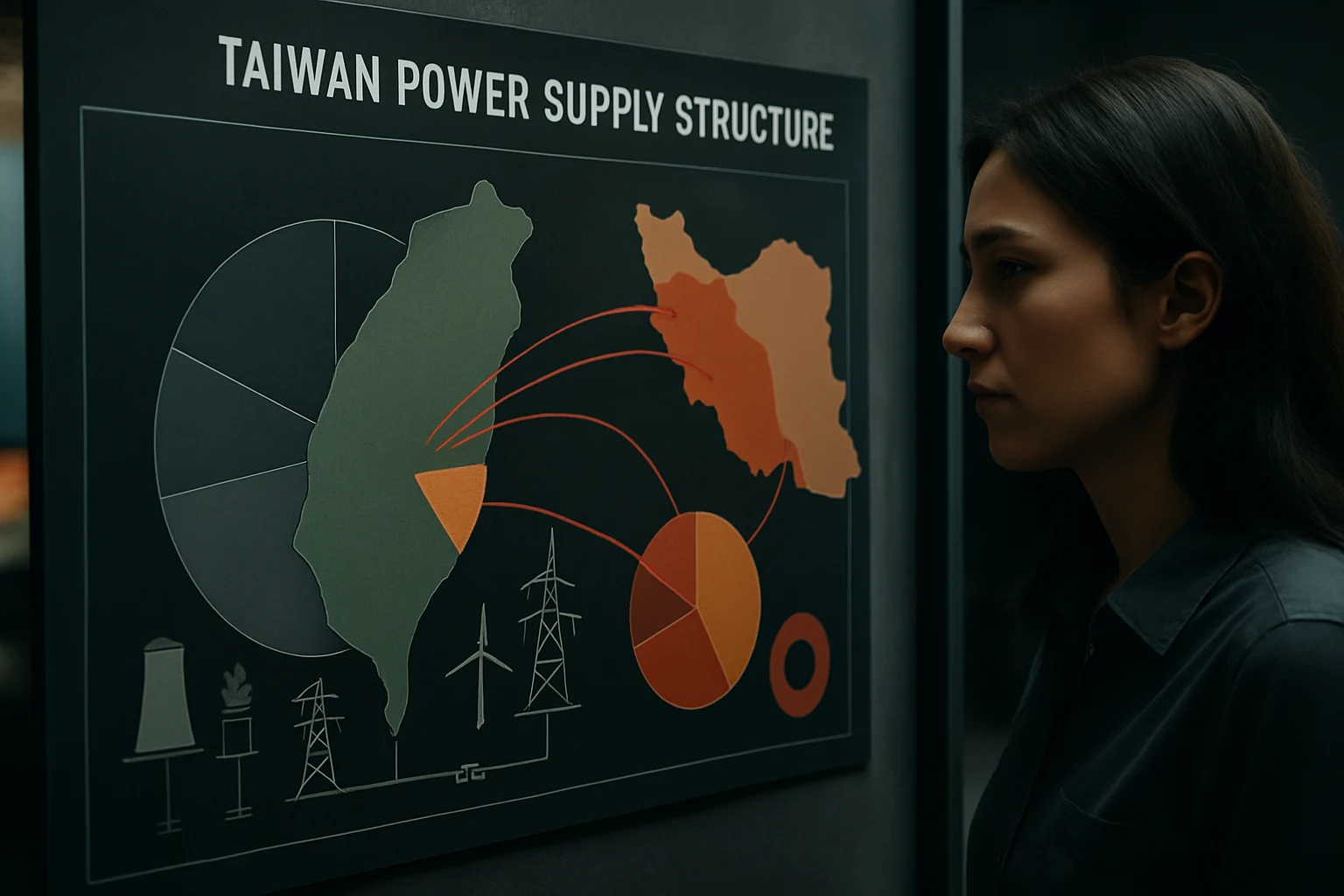 台灣電力供應結構圖顯示對中東能源依賴程度