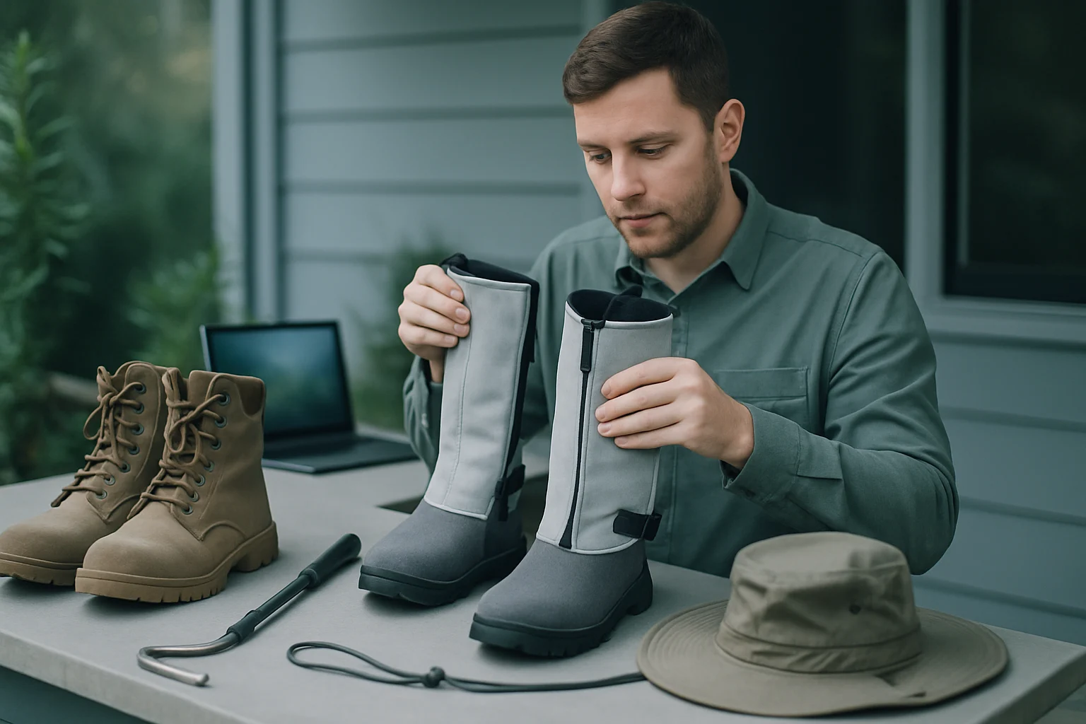 戶外防蛇裝備完整配置示意圖