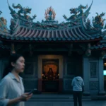 山邊媽祖宮外觀與周邊濱海風光