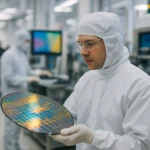 旺宏電子12吋晶圓廠生產線運作情況，展示先進的半導體製程設備