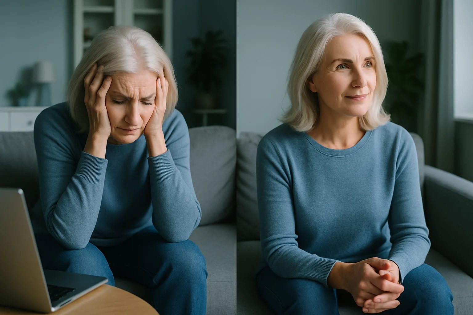 Before and after comparison showing peaceful Wisconsin River transformed into raging flood waters during flash flood warning