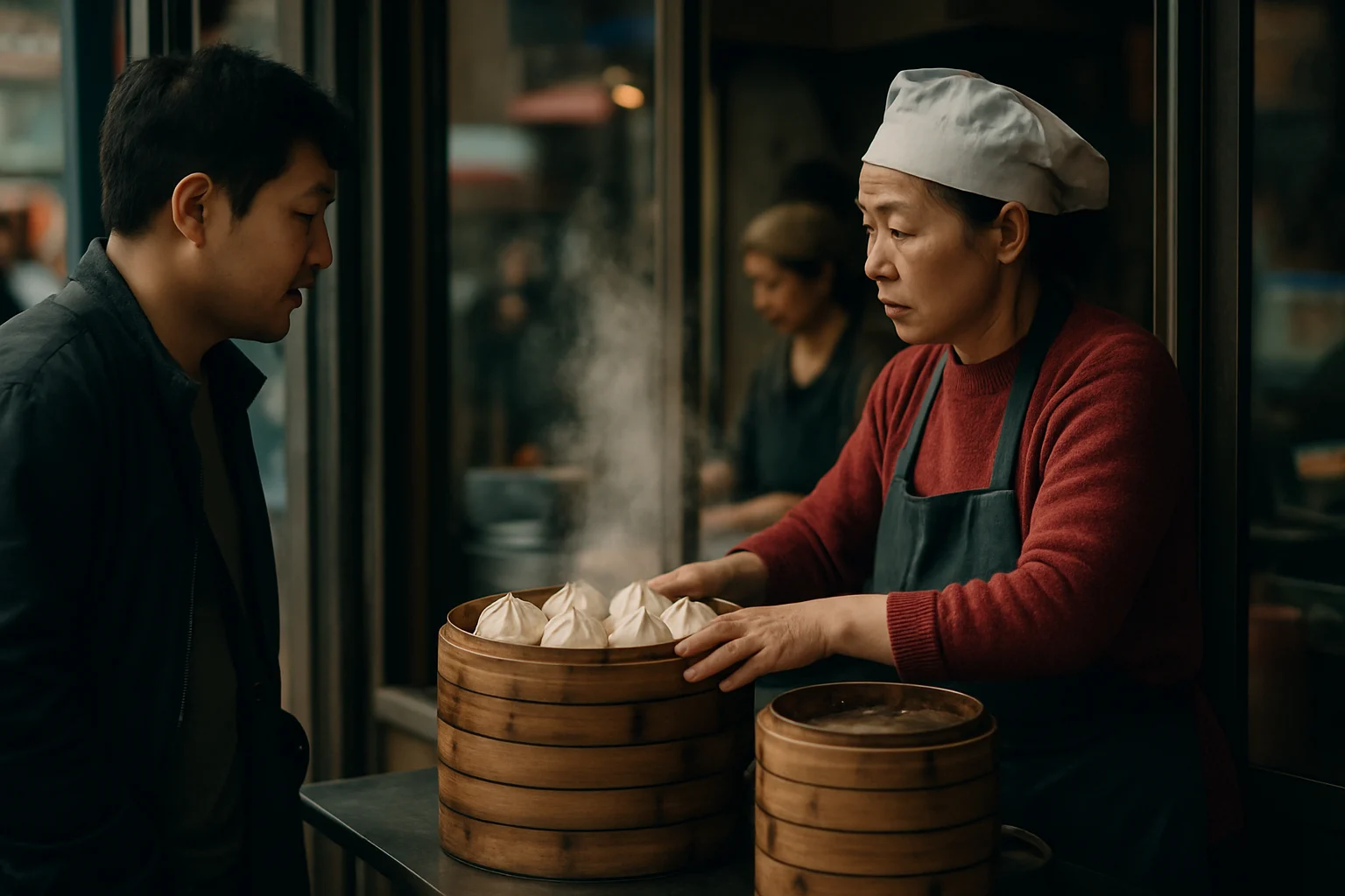 义乌街头邵宝玲包子铺门店外观