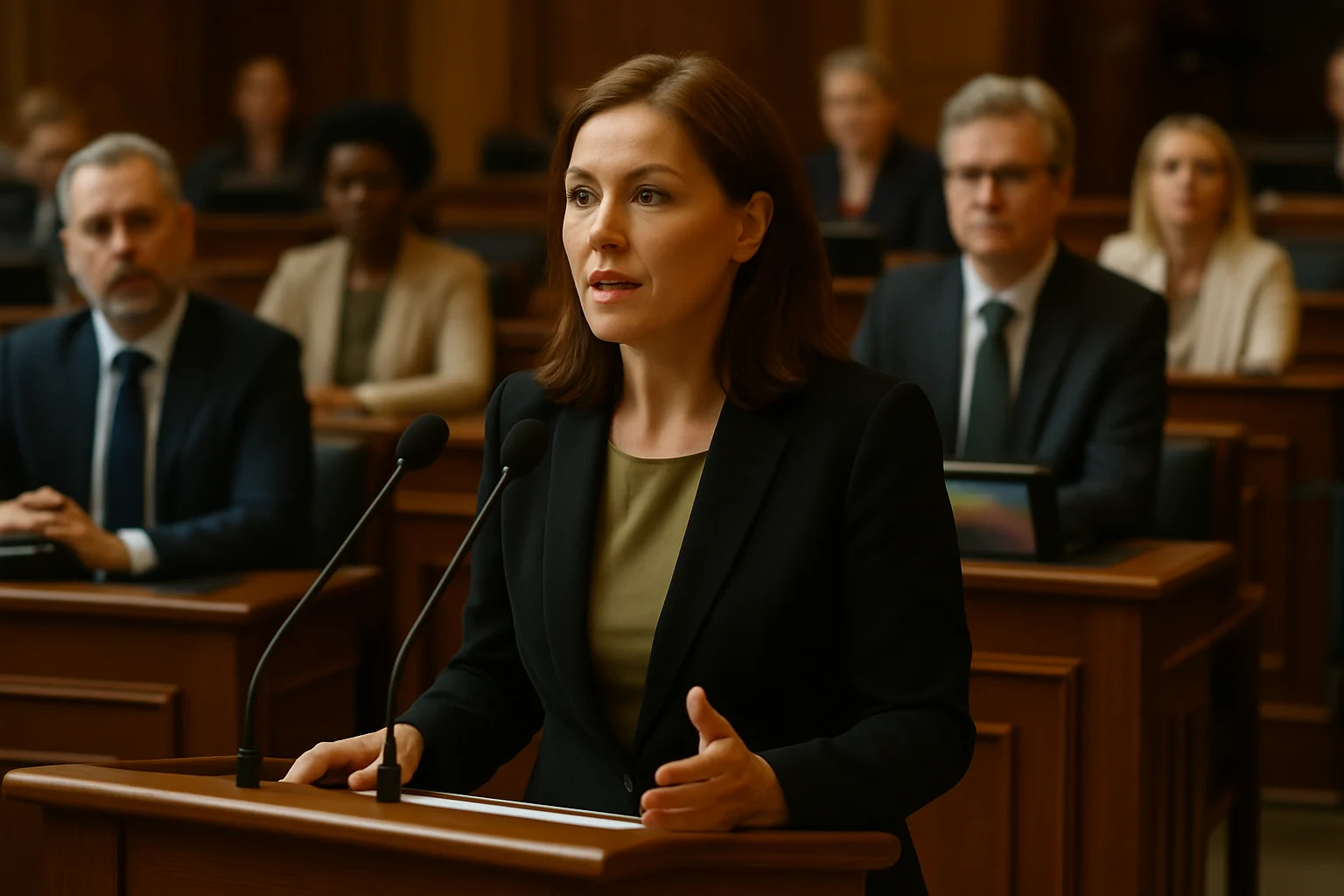 陳智菡在立法院黨團會議中發言的畫面