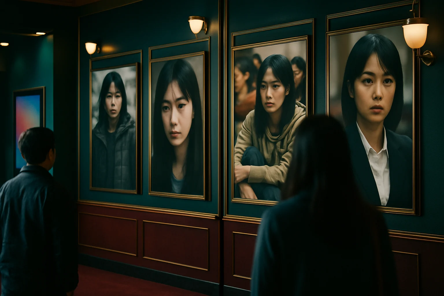 河合優実が出演した社会派映画のポスターが並ぶ映画館のロビー