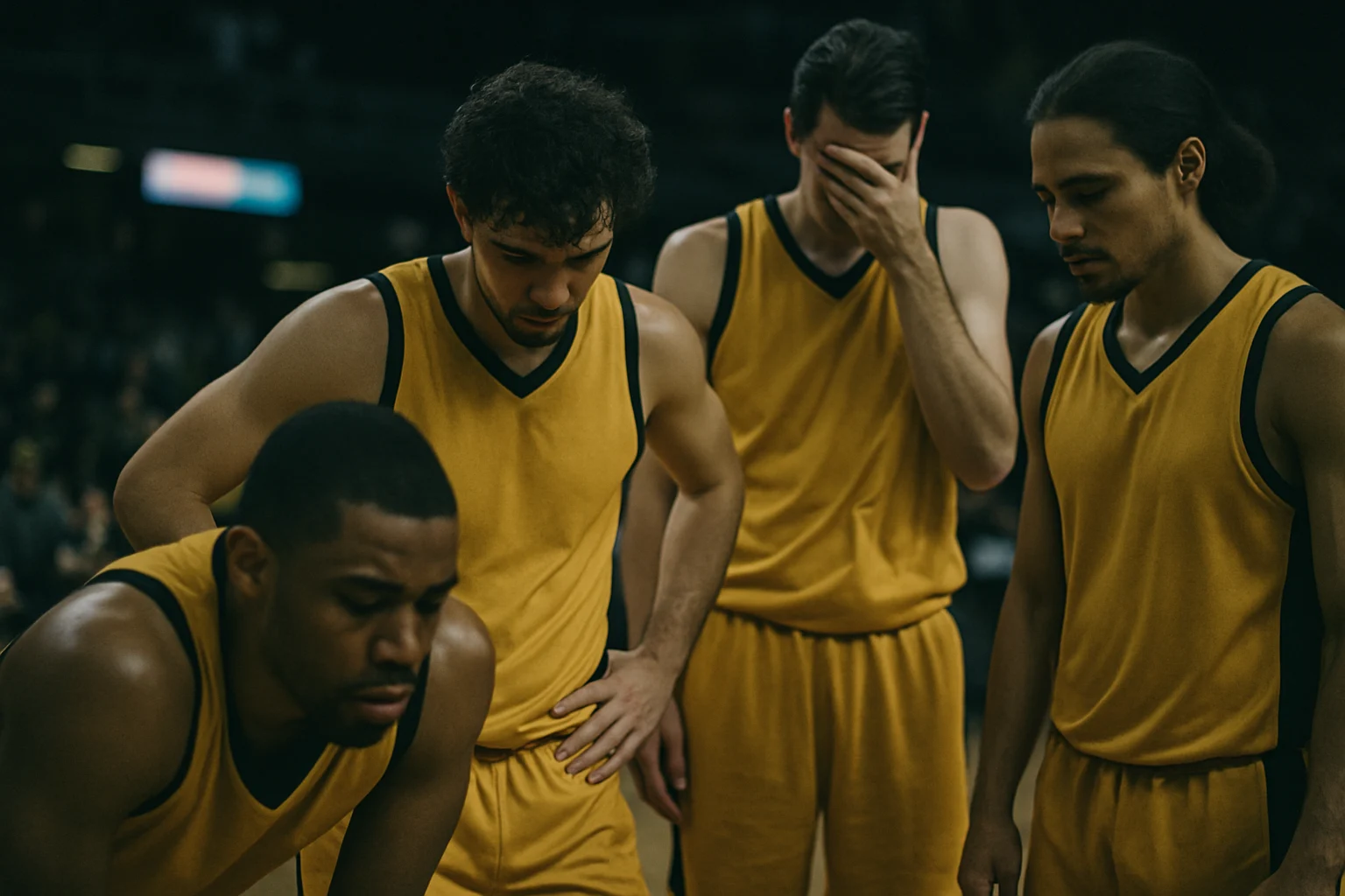 勇士球员在比赛最后时刻的失望表情