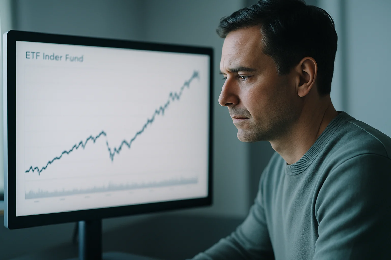 投資人在電腦螢幕前比較00981A與0050費用率及歷史報酬走勢圖