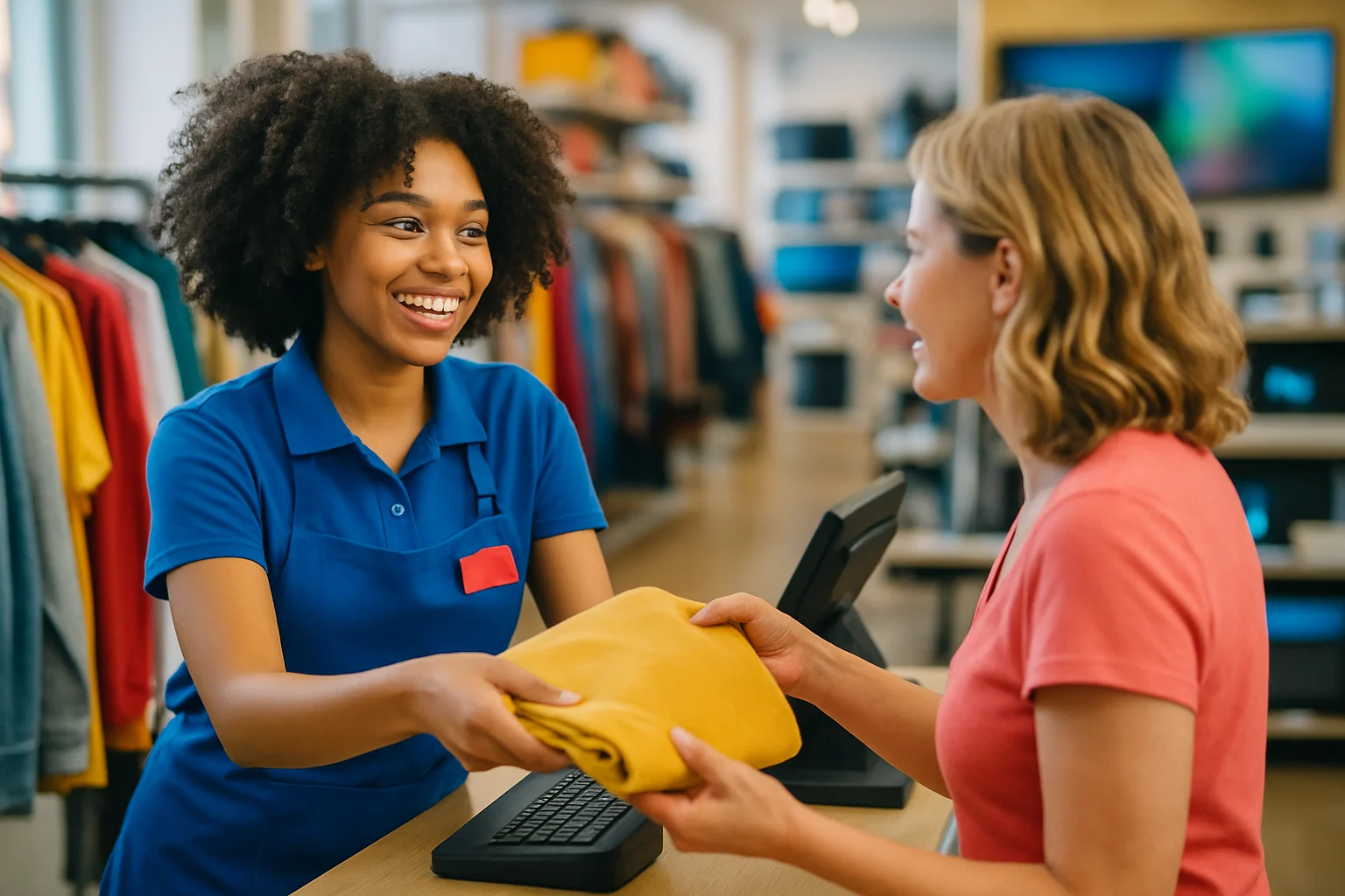 零售業員工接受客訴應對訓練的課堂場景