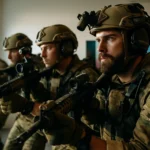 美國陸軍三角洲部隊訓練場景，士兵進行反恐作戰演練