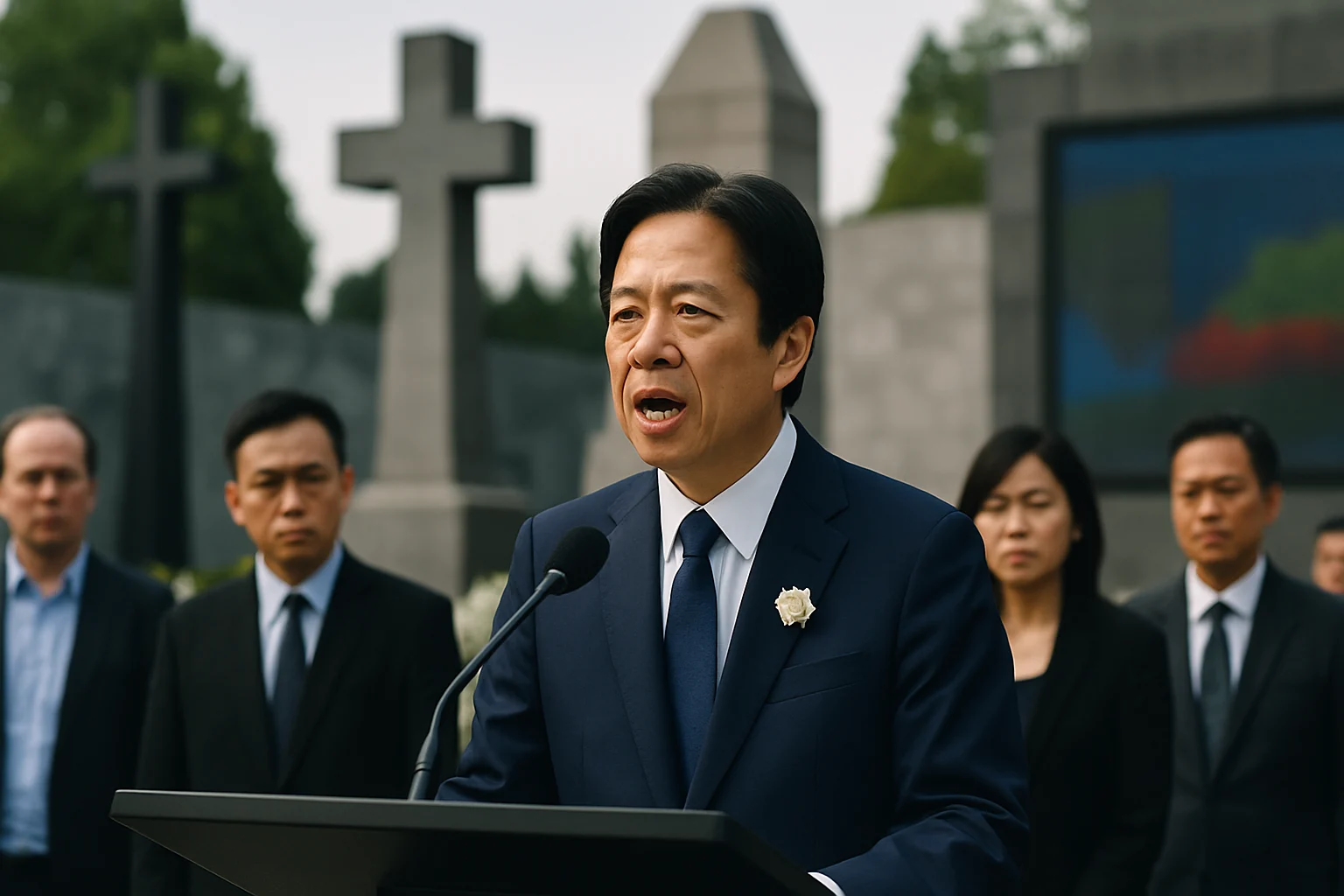 鄭麗文在南京發表談話的現場畫面