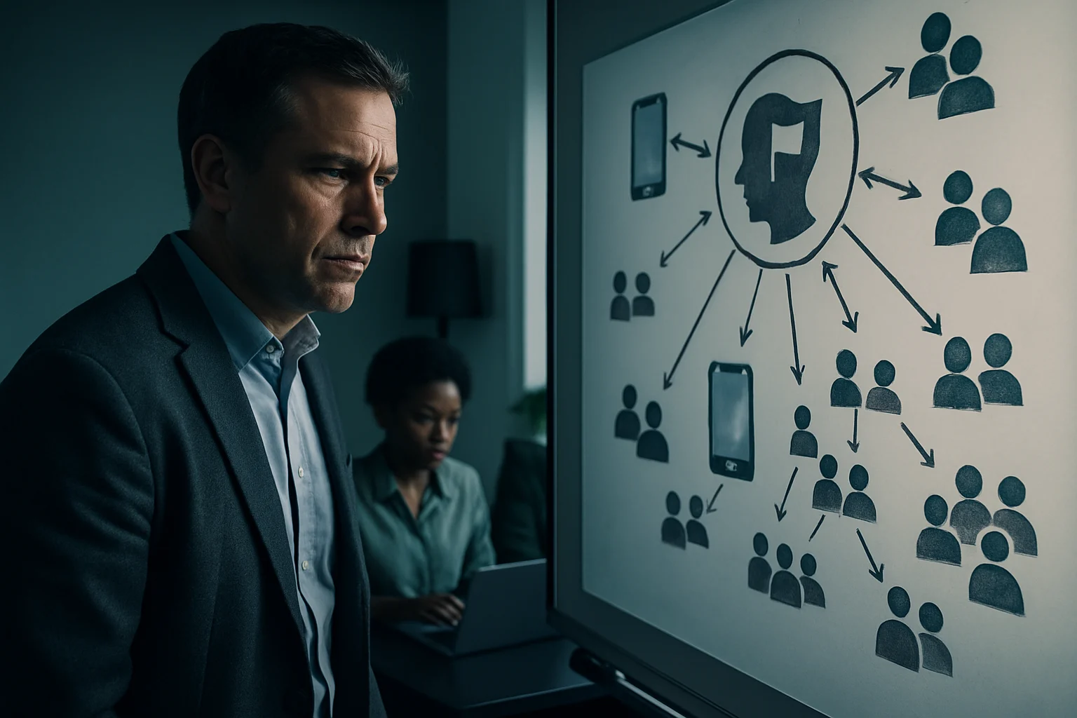 境外势力通过社交媒体渗透舆论的传播链示意图