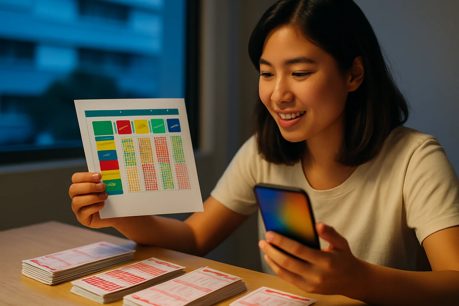 Bảng so sánh các loại vé số Vietlott online gồm Mega 6/45, Power 6/55, Keno và Max 3D trên giao diện ứng dụng di động