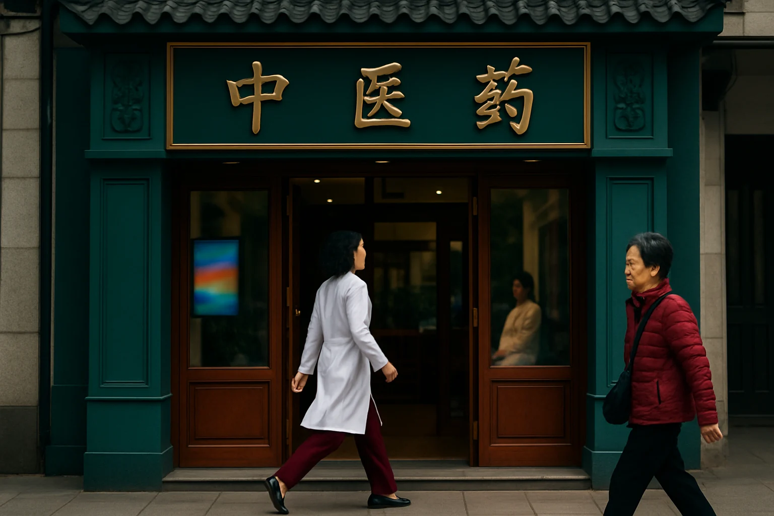 上海徐家汇黑中医馆外观，看似正规的医疗机构招牌