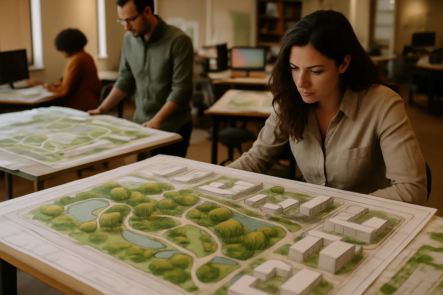 现代城市多样化绿化景观规划设计图纸和效果图