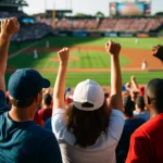 Daniel Susac celebrating his first MLB hit with Giants teammates at Oracle Park