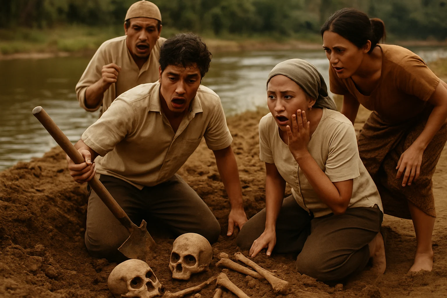 湖北监利内荆河畔红军英烈陵园全景