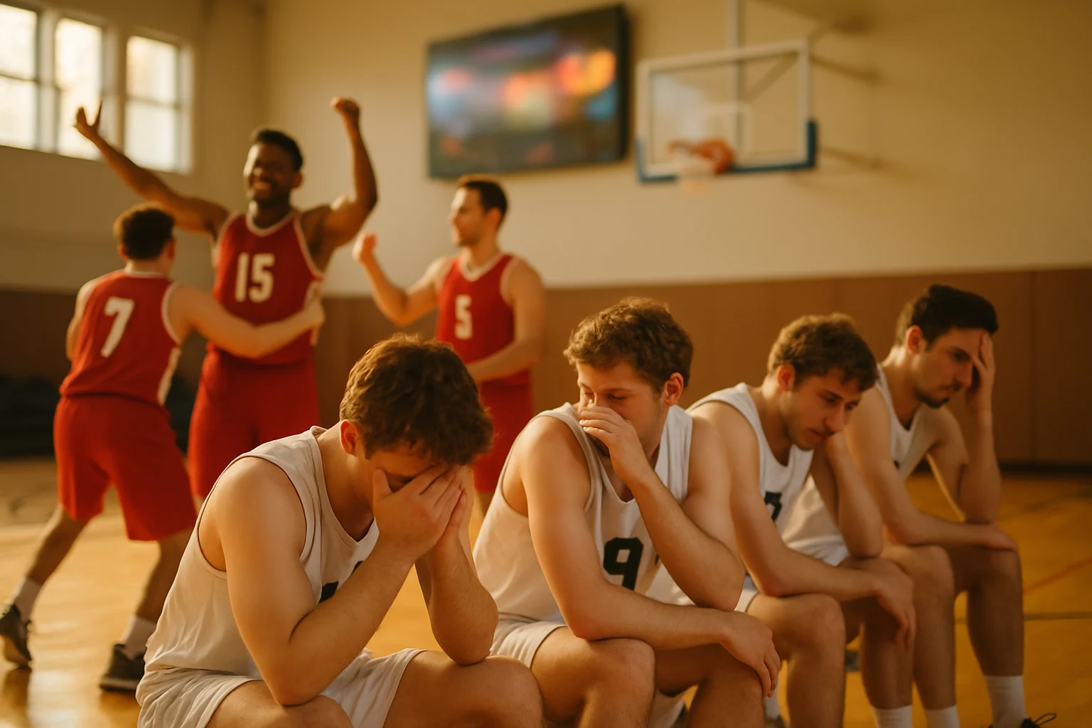 CBA广东队球员在比赛中庆祝得分瞬间