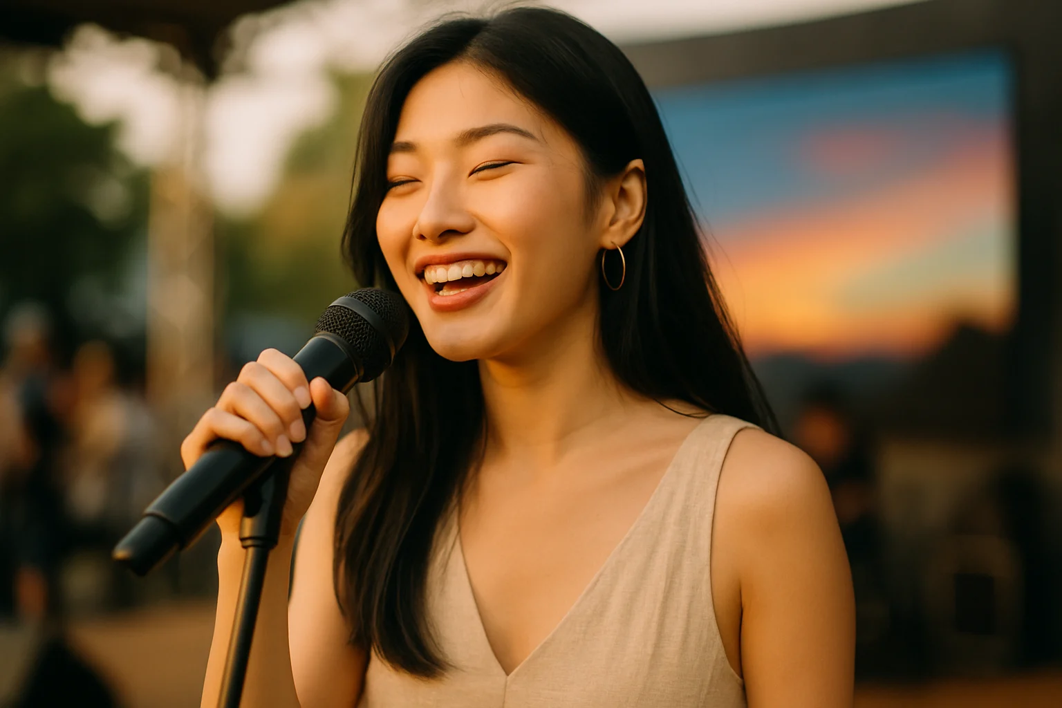 黃西田與方文琳在錄影現場溫馨互動的畫面