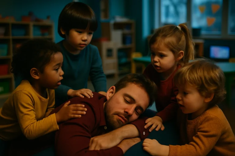 幼儿园老师回应睡过头被孩子们叫醒：这届孩子太暖了，老师差点破防