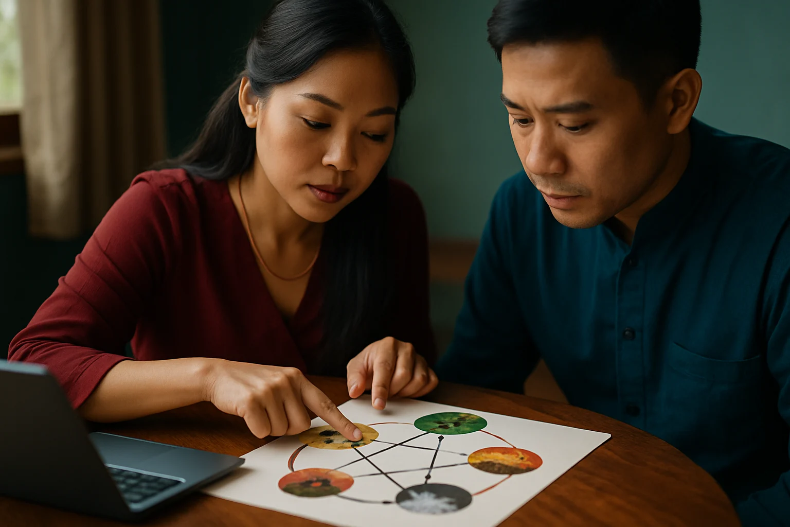 Biểu đồ ngũ hành tương sinh tương khắc trong ngày 28/2 Bính Ngọ