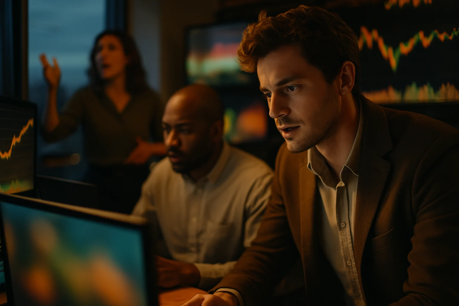 台指期夜盤指數看盤畫面,顯示台指期盤後強勢走高的K線走勢圖