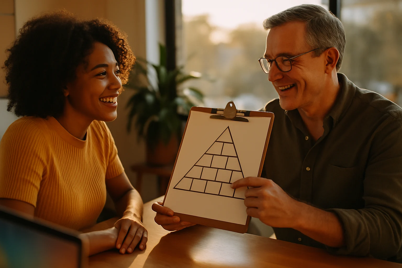 John Wooden's Pyramid of Success diagram showing 15 building blocks arranged in pyramid formation