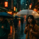 台灣春末鋒面接近前積雨雲在城市上空堆積的景象