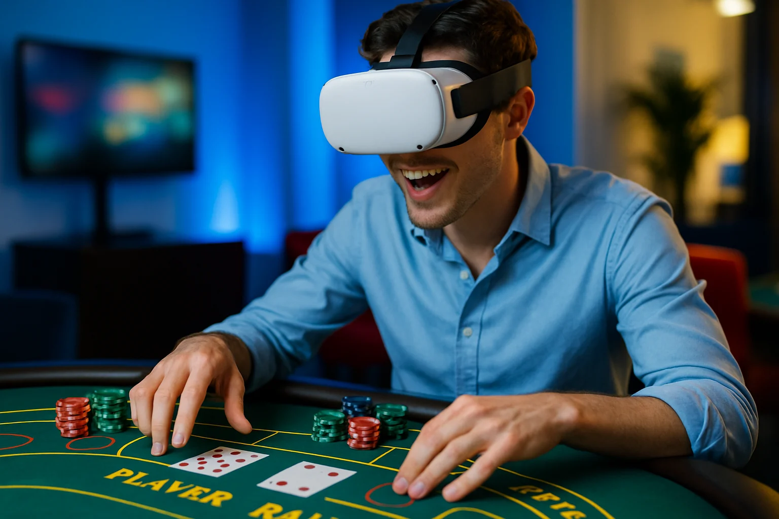 VR虛擬實境百家樂直播遊戲體驗畫面