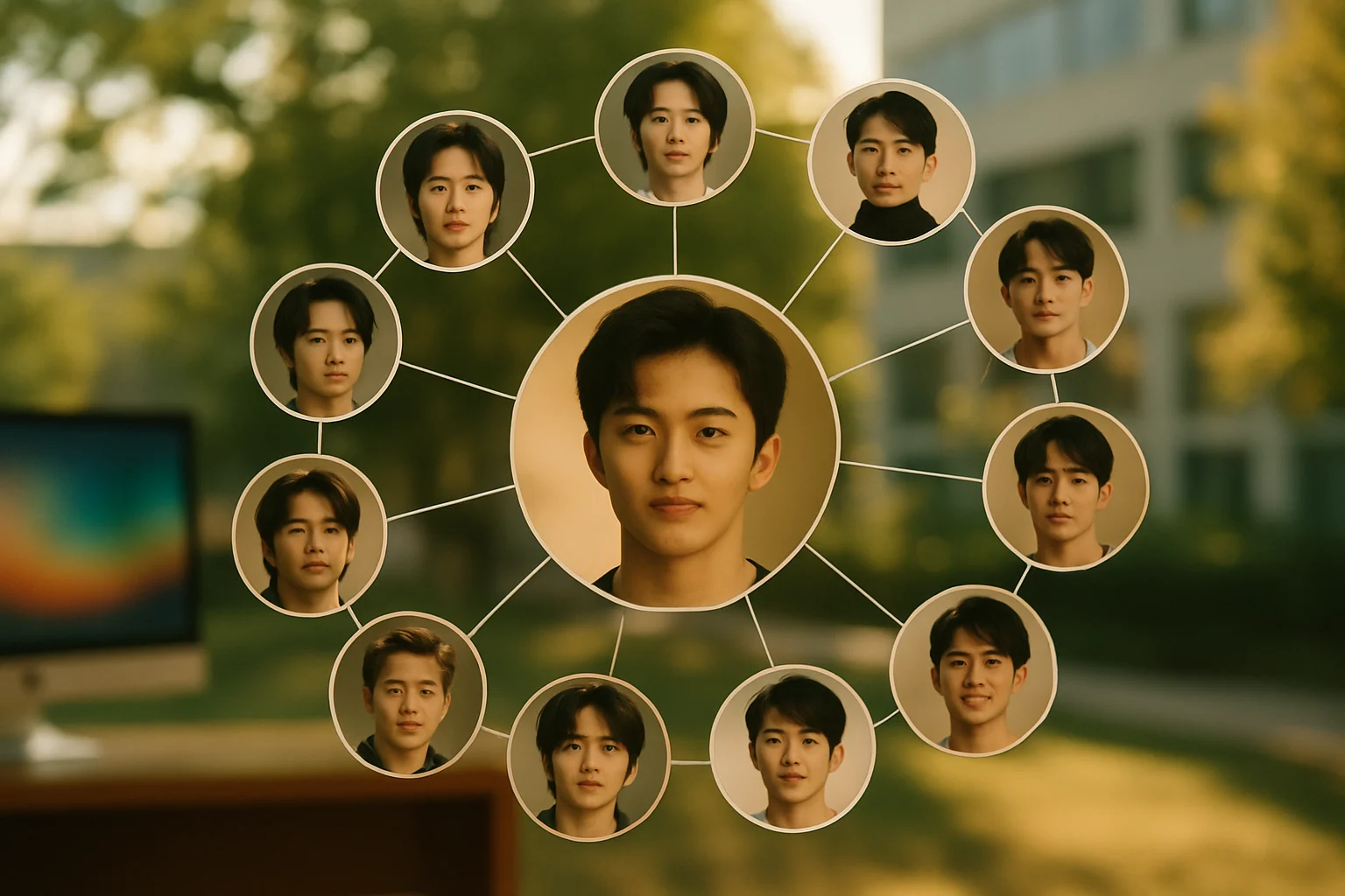 NCT各分隊成員結構圖，顯示Mark在團體中的核心地位