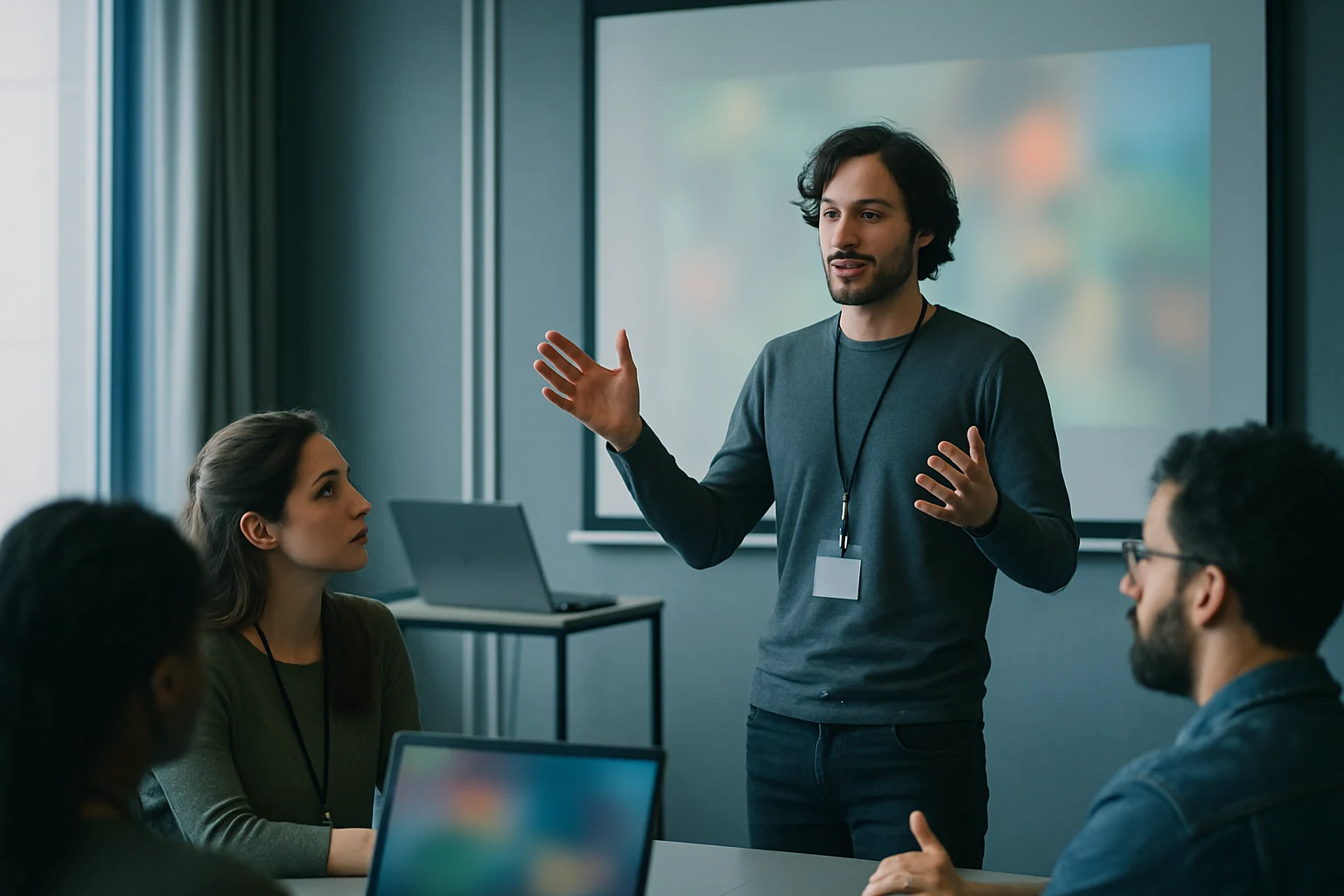 台灣獨立遊戲開發者在TGDF論壇分享開發心得的現場照片