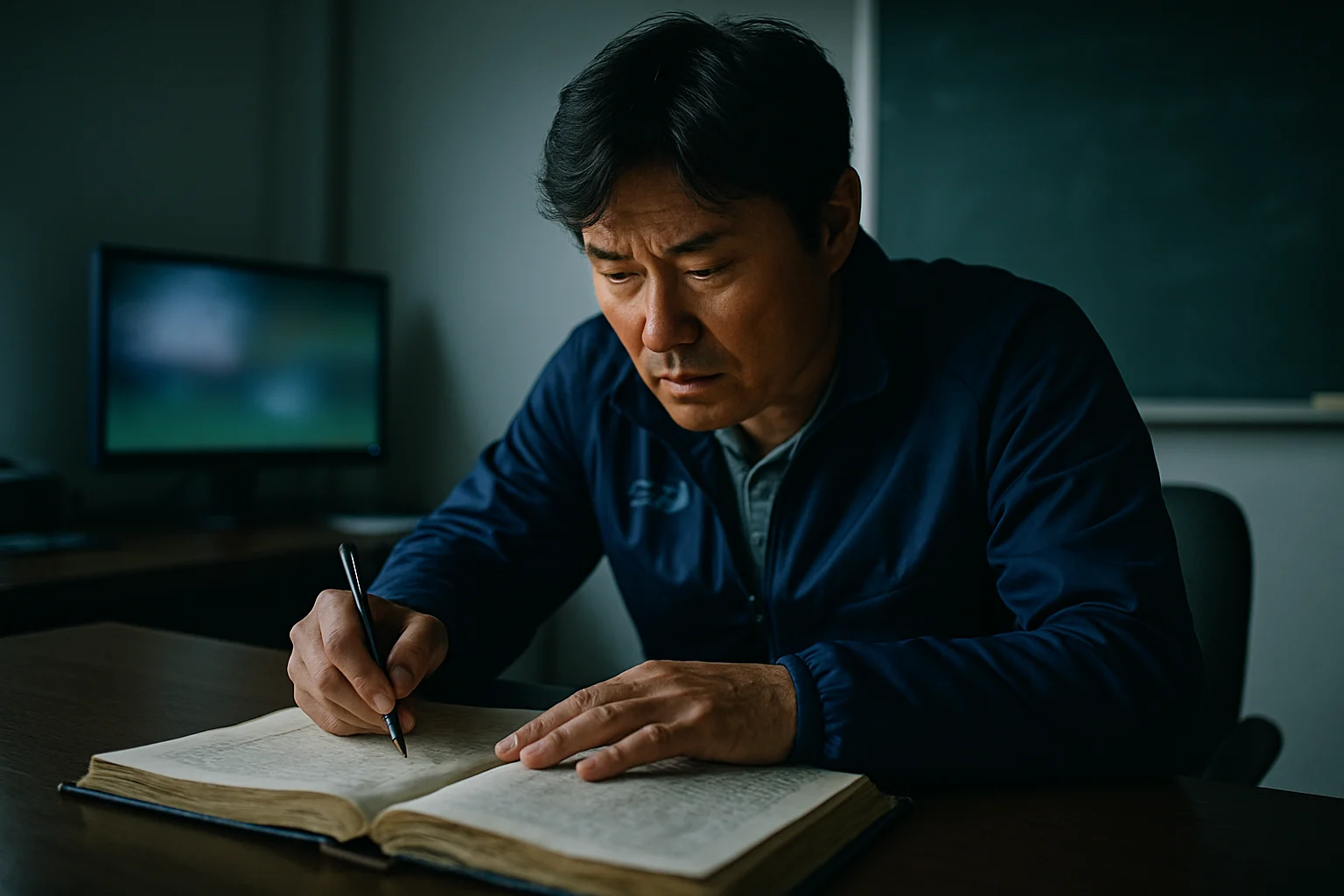 HLV Kim Sang-sik đứng trên sân chỉ đạo đội tuyển Việt Nam tại giải đấu quốc tế