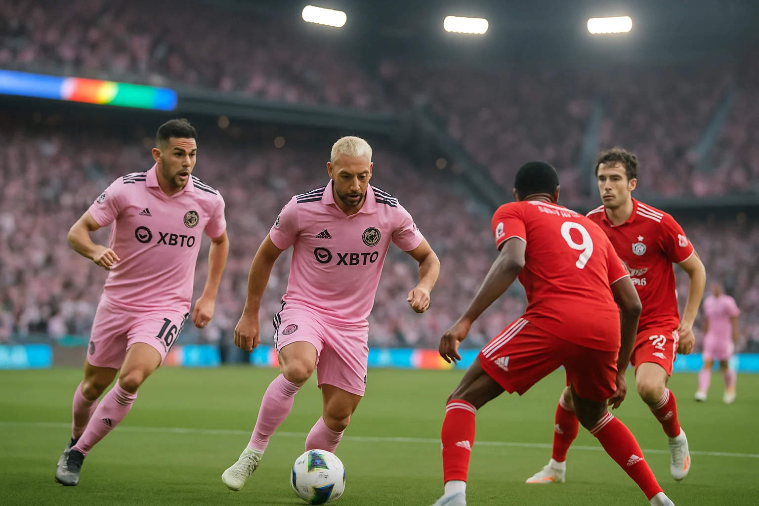 Nu Stadium में Inter Miami vs NY Red Bulls मैच का दृश्य