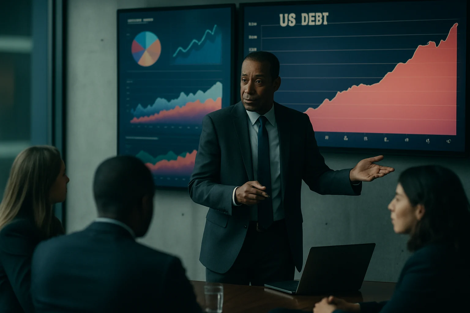 美國債務結構圖表顯示政府、企業、家庭債務占GDP比重變化趨勢