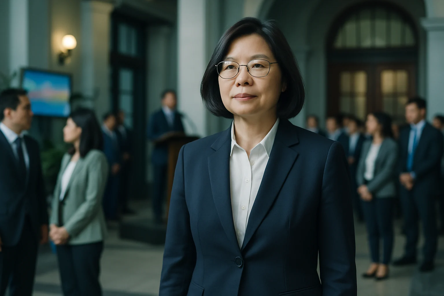 盧秀燕臺中市長於市政府大廳出席公開活動