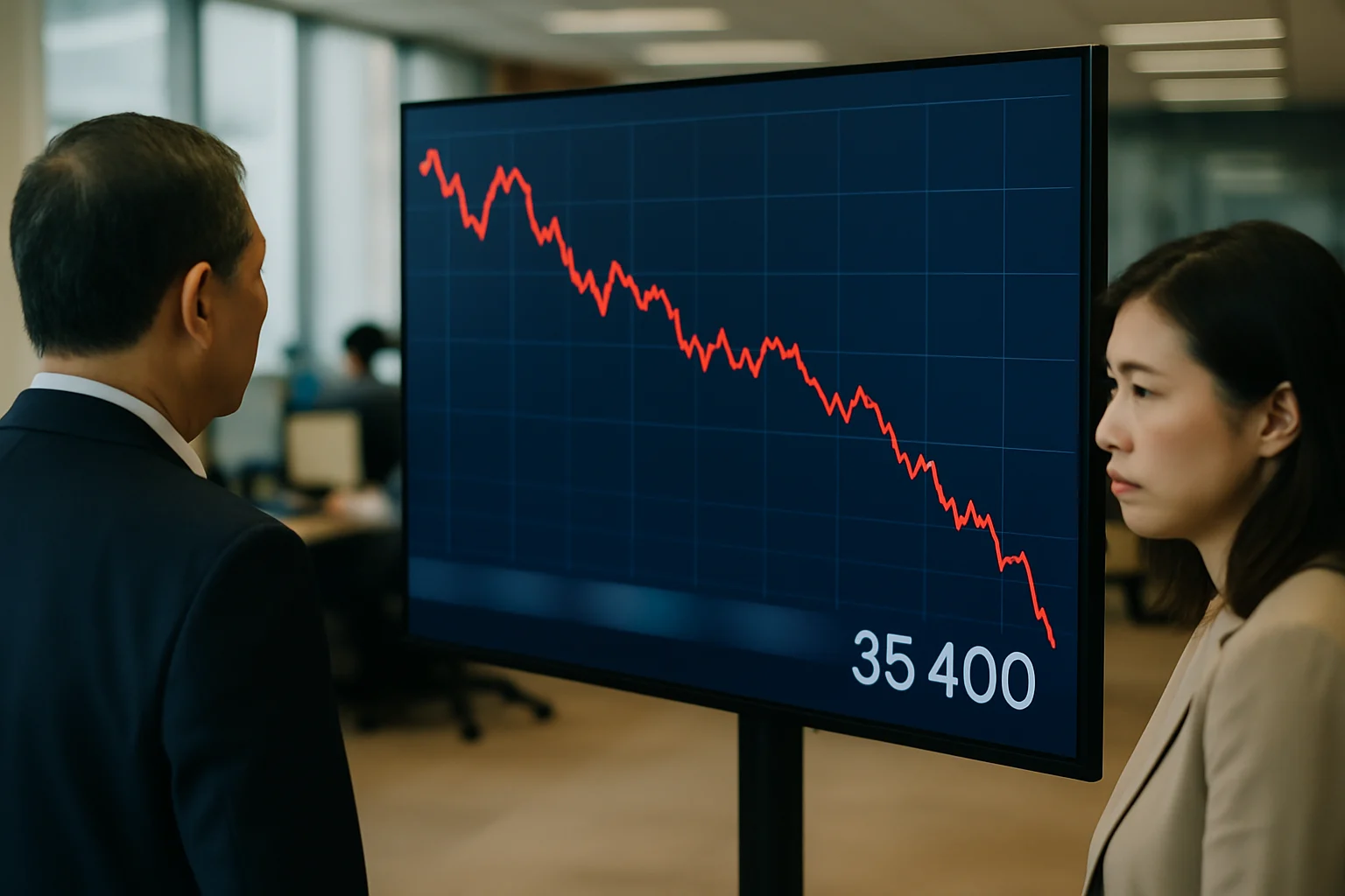 台股加權指數即時走勢圖顯示35400點震盪