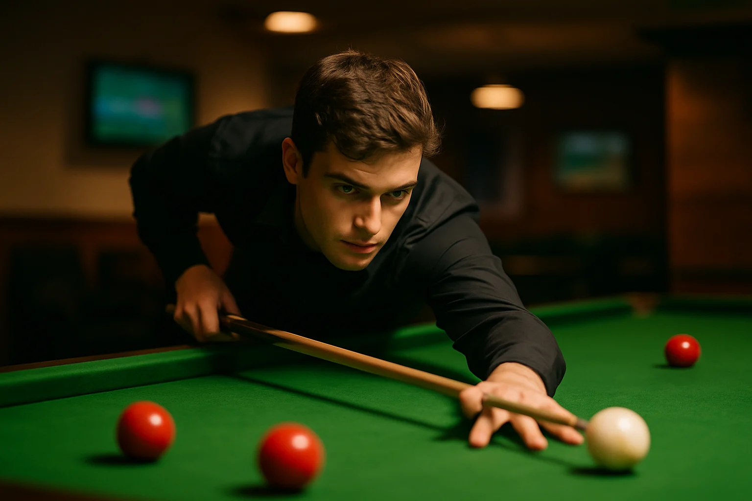 年轻的赵心童在训练中专注练球的场景