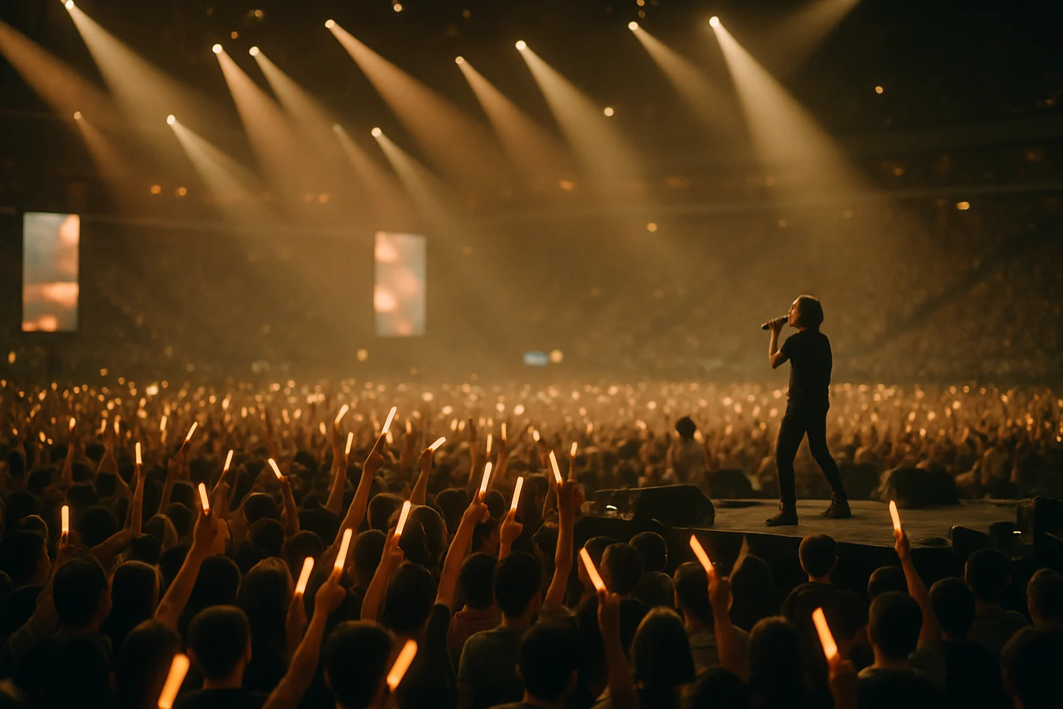鄧紫棋在大型體育場演唱會現場與數萬觀眾互動