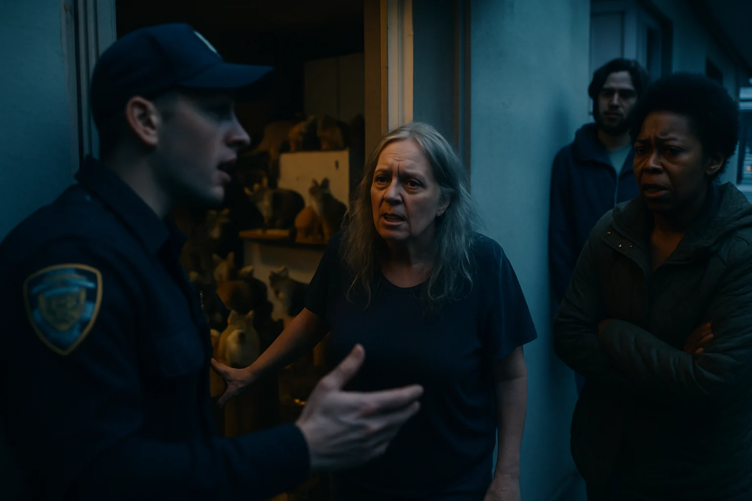 老旧小区一楼住户家中养满流浪猫,楼道堆满猫笼和猫砂盆