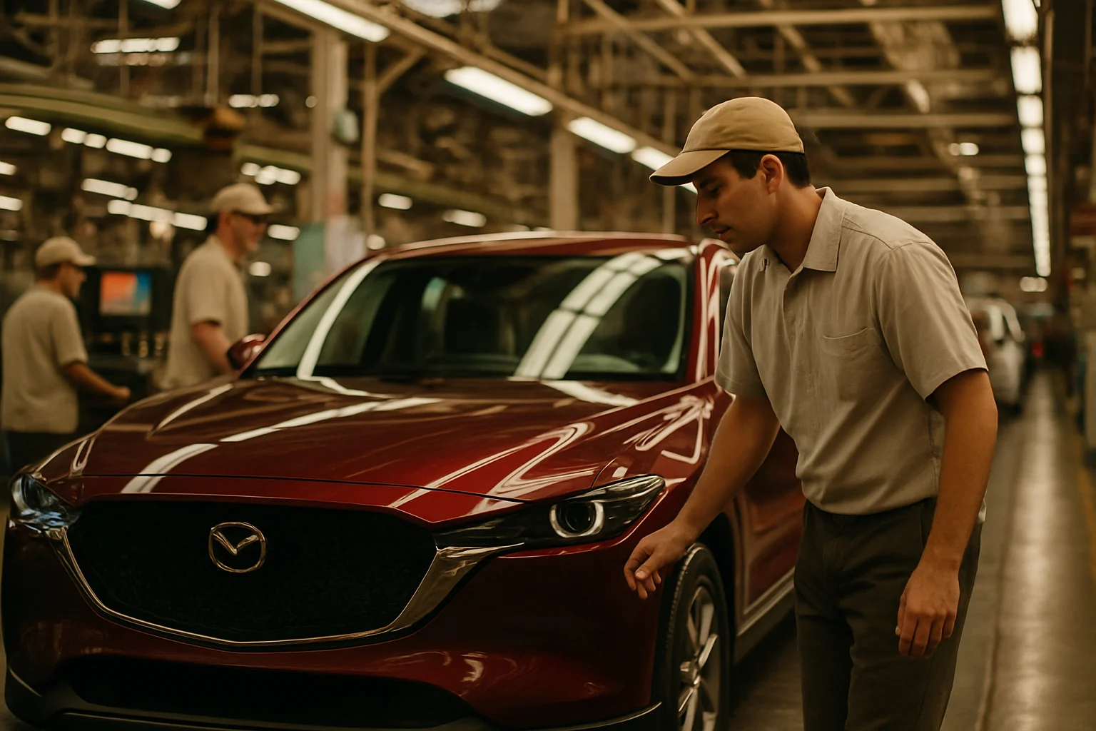 馬自達中東工廠生產線暫停運作現場