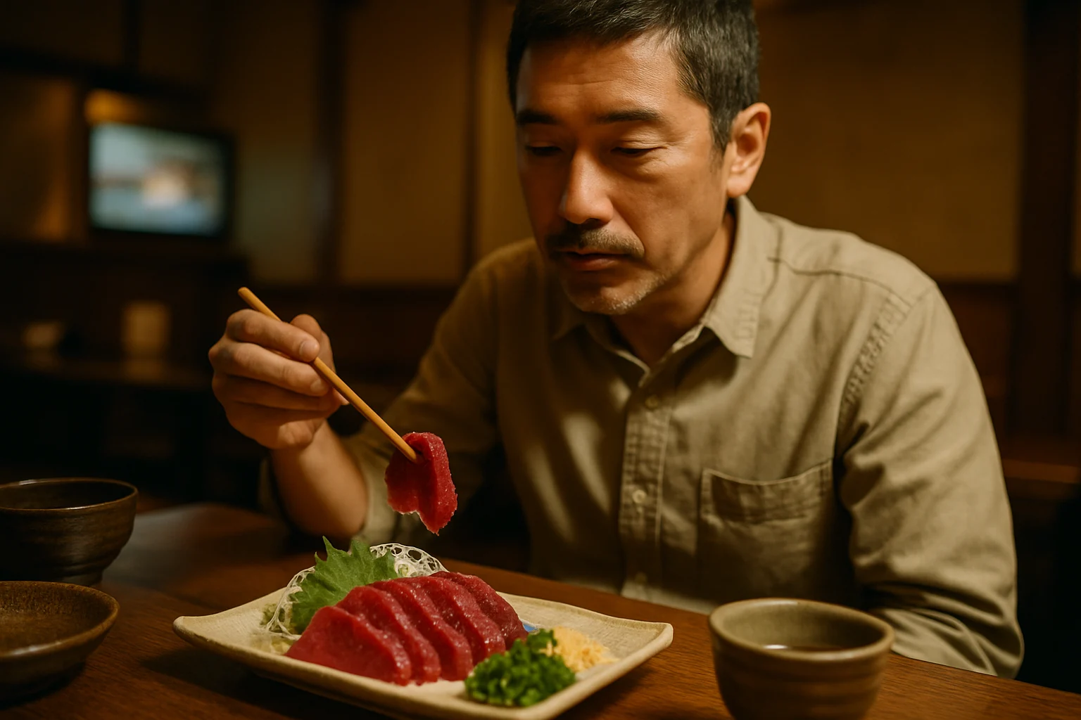 熊本の伝統的な馬刺しと現代的な馬肉料理が並ぶテーブル