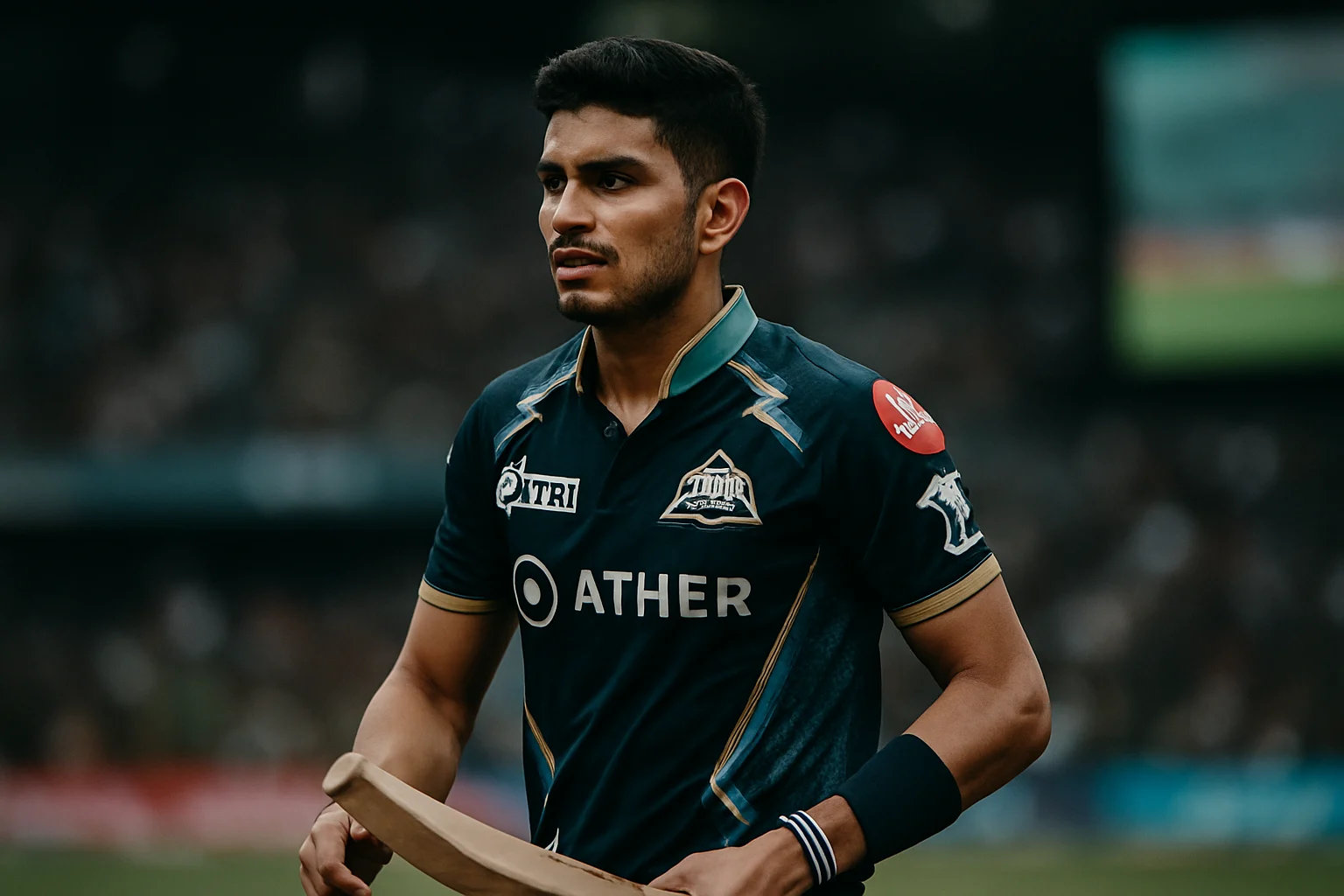 शुभमन गिल गुजरात टाइटन्स की जर्सी में IPL मैच के दौरान