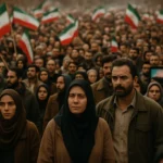 伊朗民众手挽手组成人链保护发电厂的现场画面