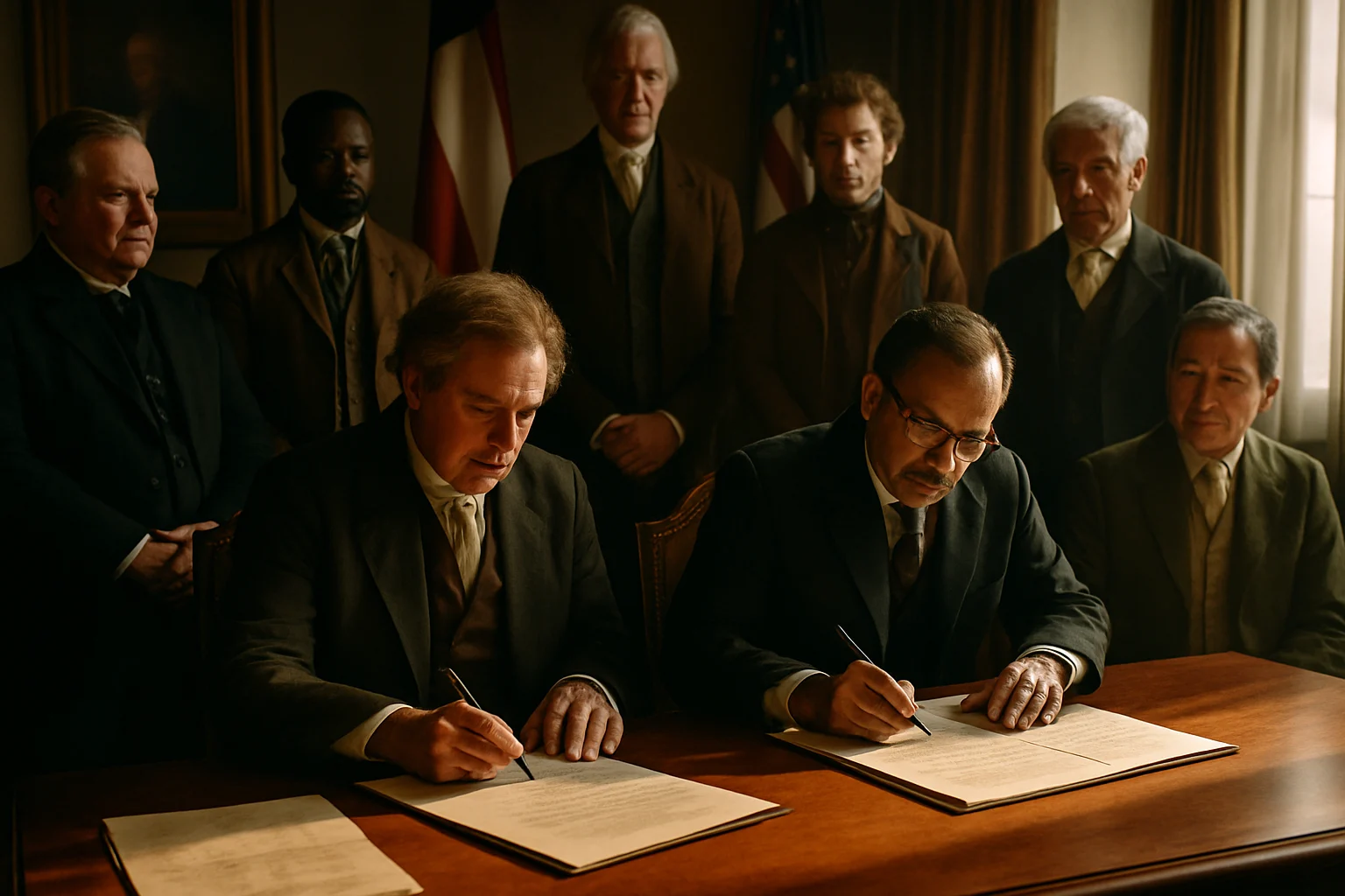 中韩建交联合公报签署现场历史照片