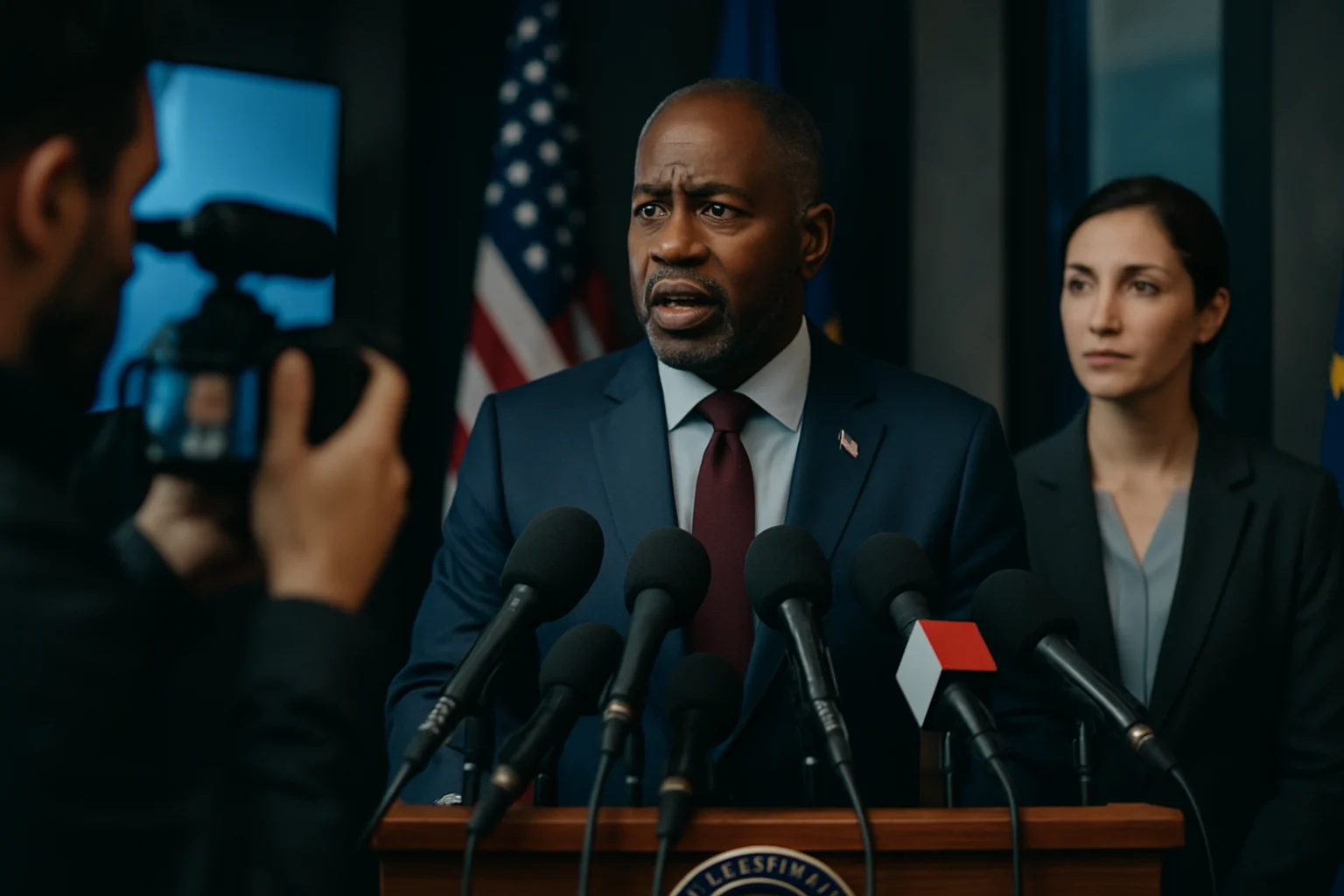 中俄两国外长在记者会上回答媒体提问的场景