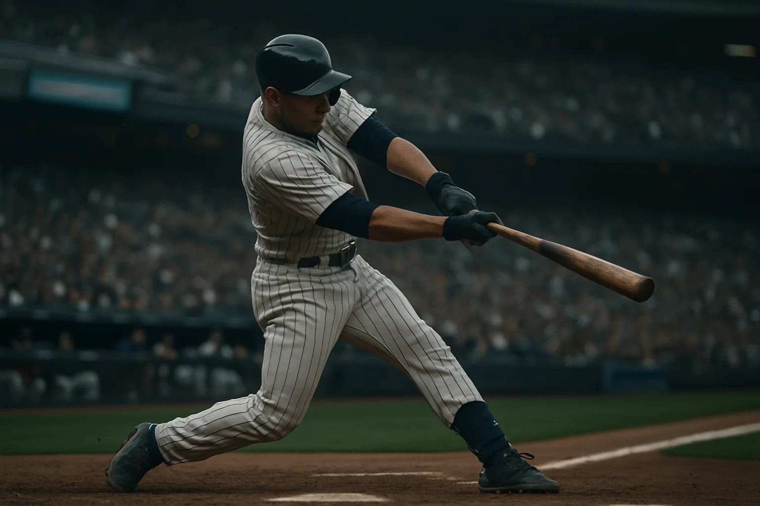 葉君璋在球場上揮棒的經典畫面