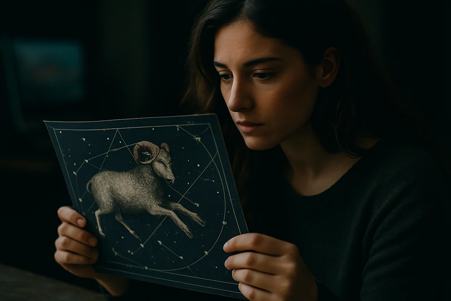 牡羊座星座天文圖,顯示婁宿三等主要恆星分布位置與黃道帶示意