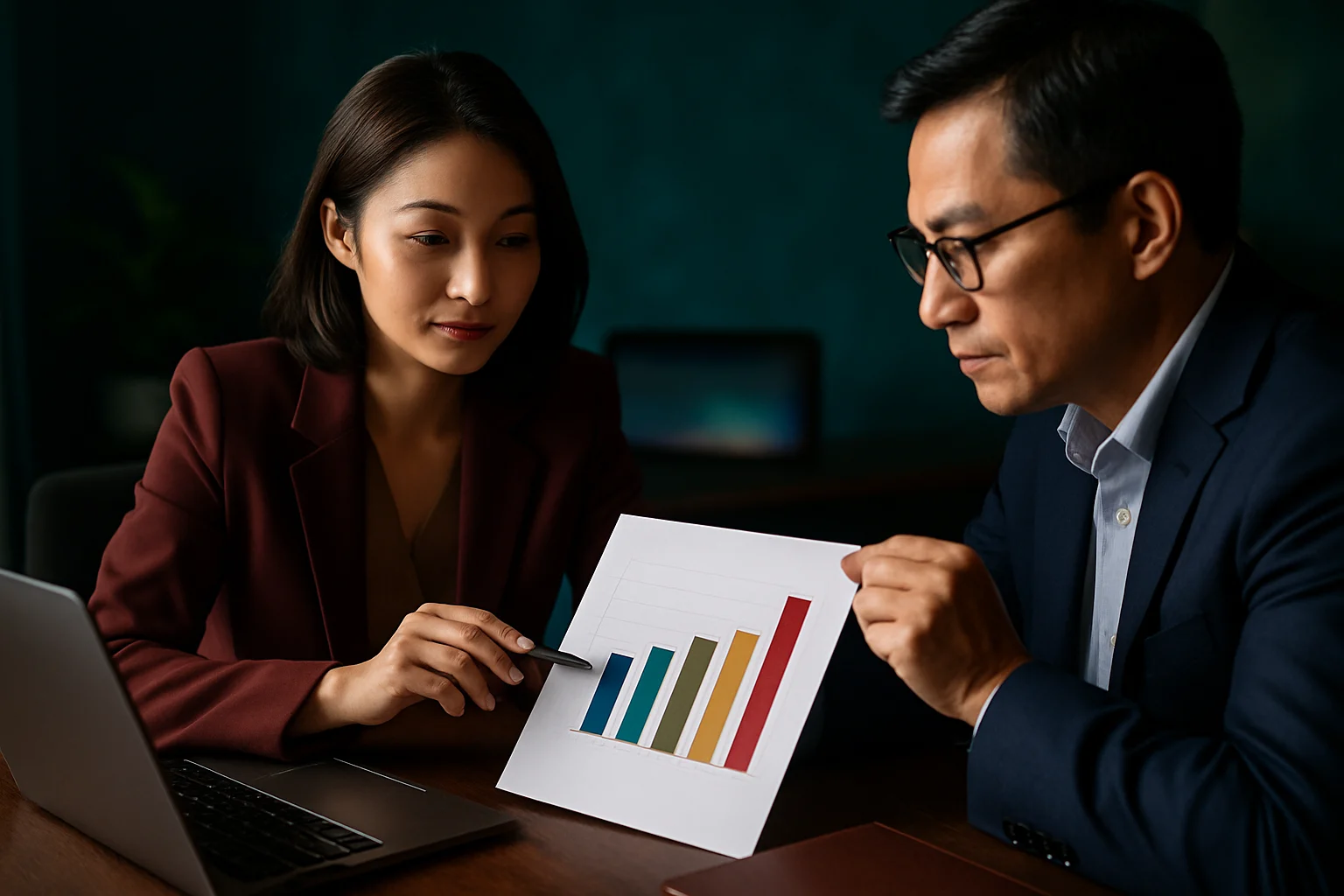 Biểu đồ so sánh lãi suất HDBank với các ngân hàng khác hiển thị trên màn hình máy tính