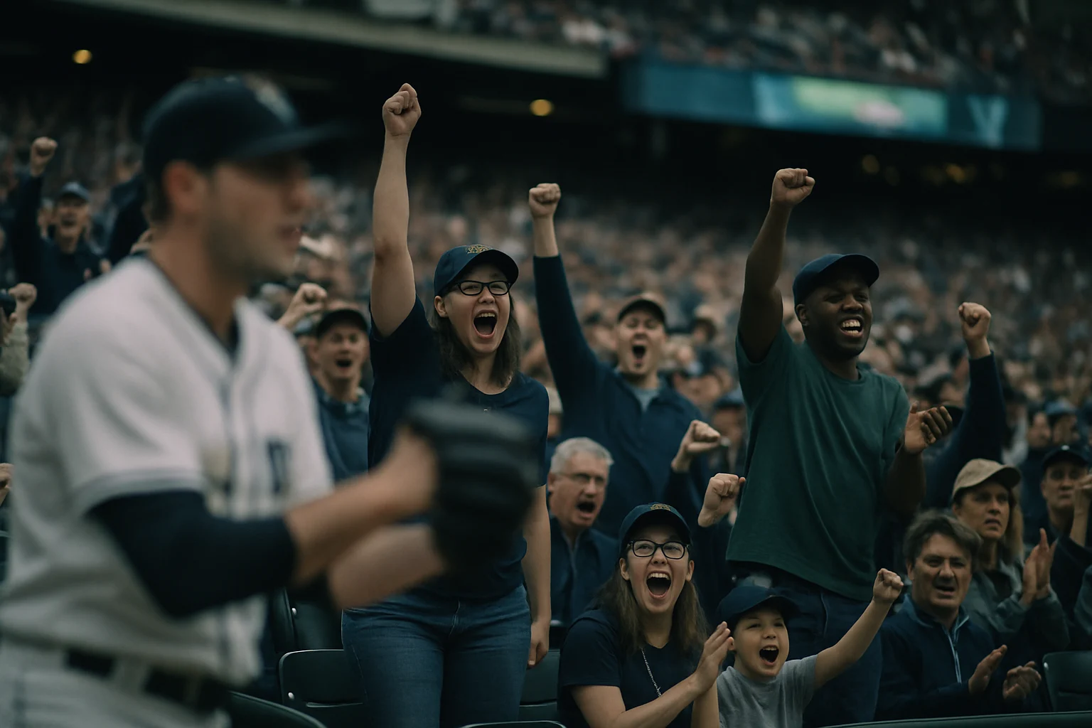 MLB自由球員市場休賽季簽約發布會現場,球員穿新球衣與球隊高層握手