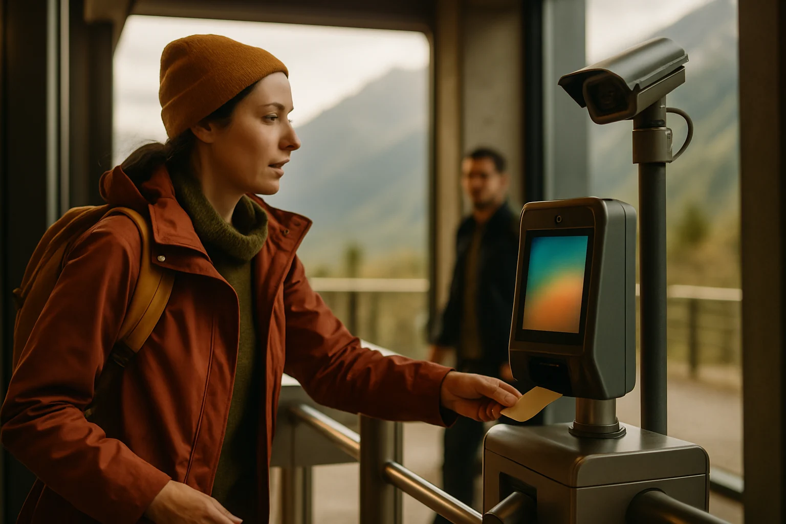 华山景区现代化的电子票务系统和安全监控设备