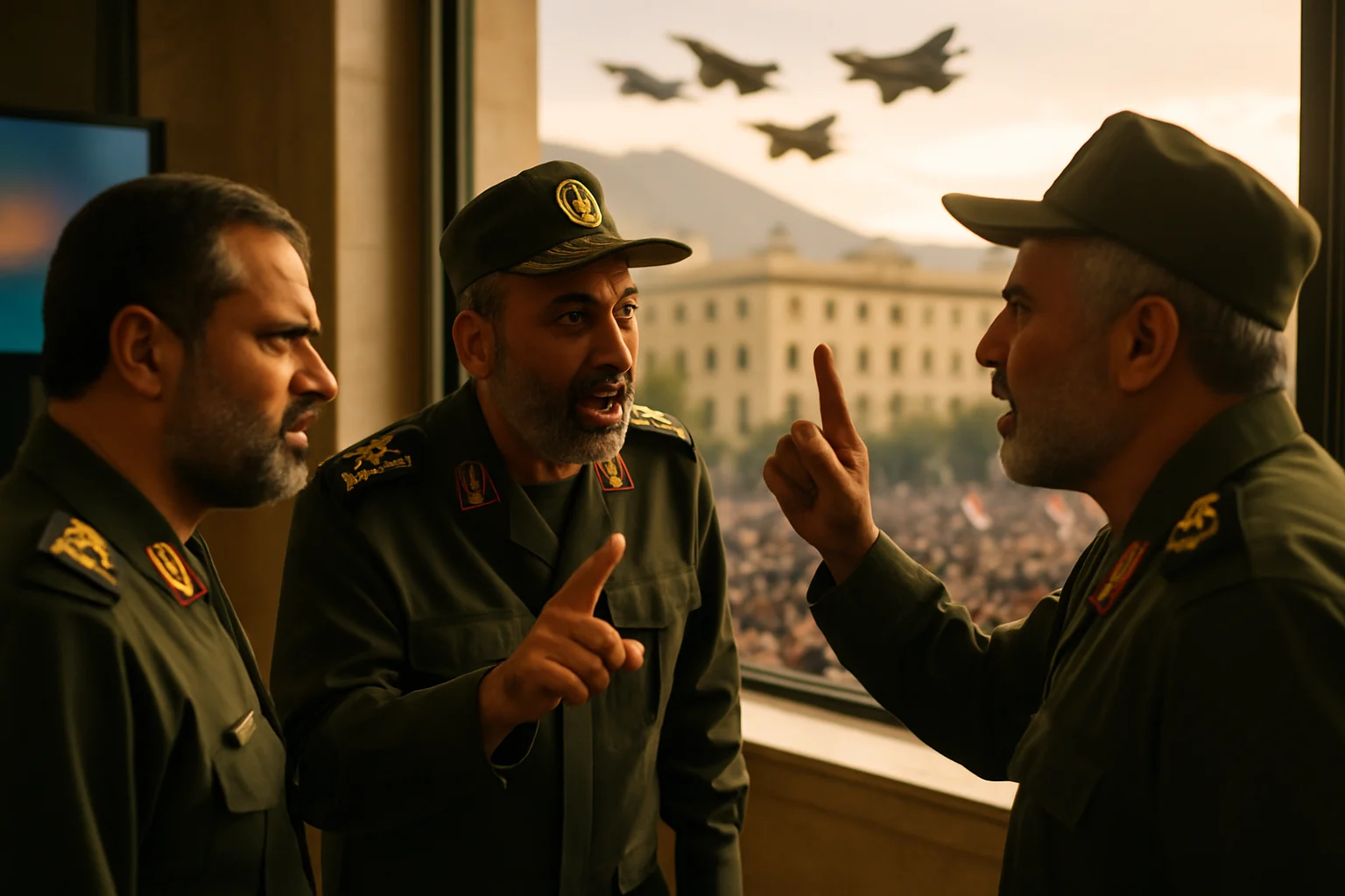 伊朗德黑蘭政府大樓與革命衛隊總部對峙場景