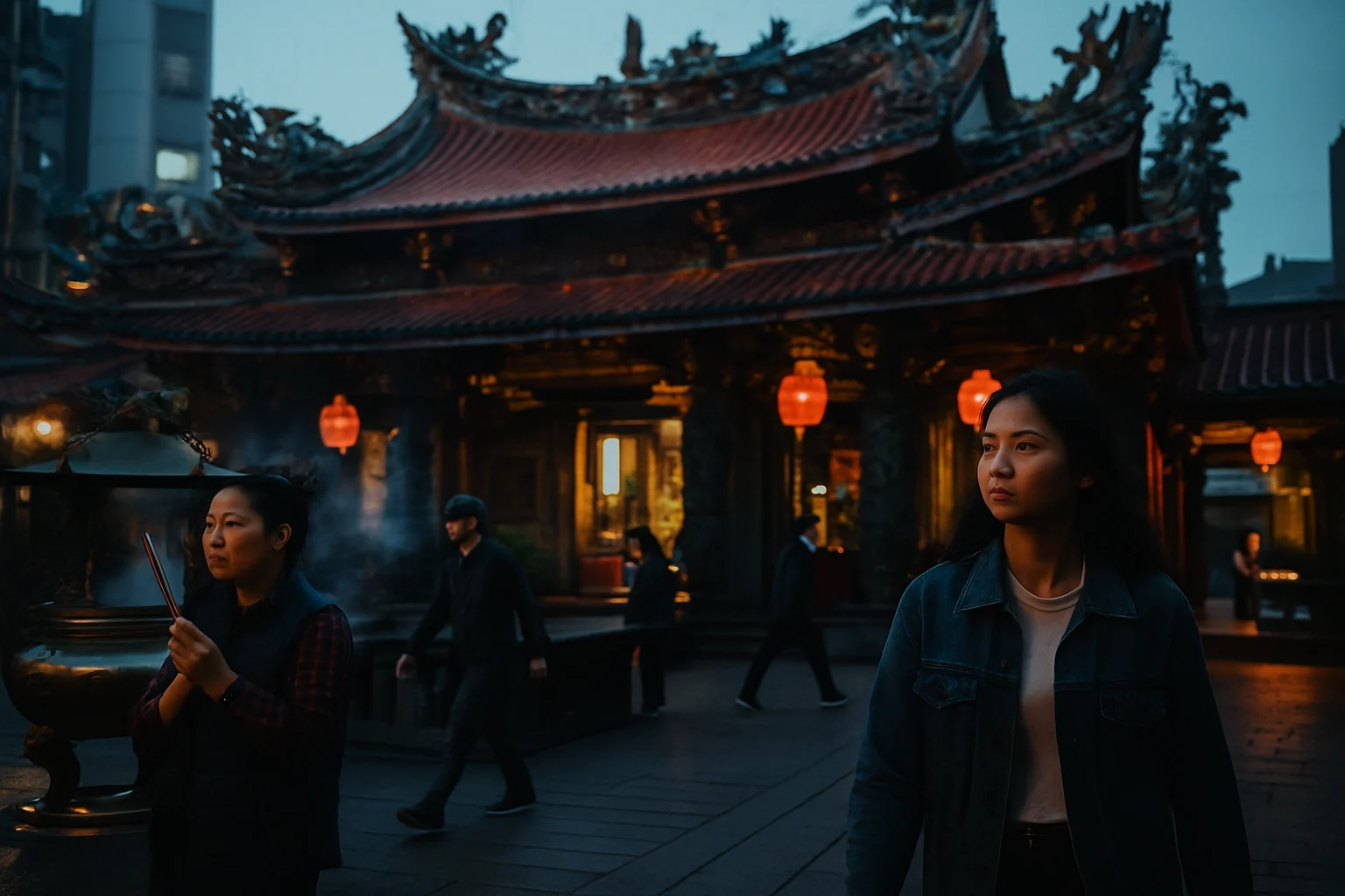 白沙屯拱天宮古樸的閩南式建築外觀與精緻雕刻裝飾